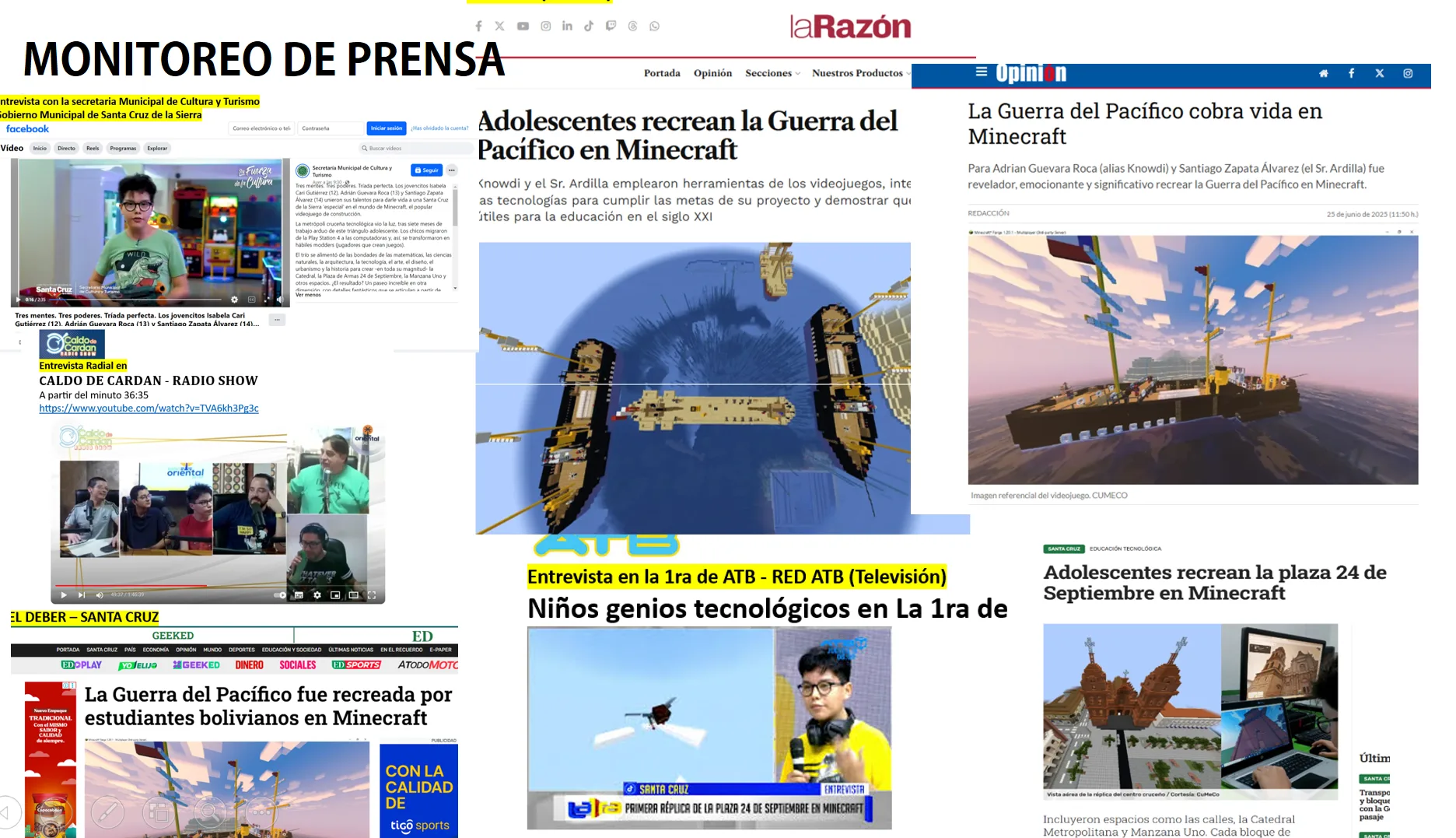 Plaza 24 de septiembre en Minecraft